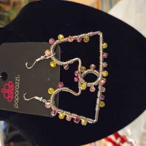 Paparazzi heart shaped fish hook earrings